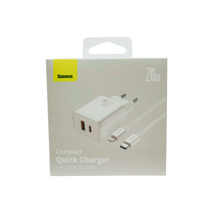 FONTE COM CABO BASEUS 30W CARREGAMENTO RAPIDO TYPE-C